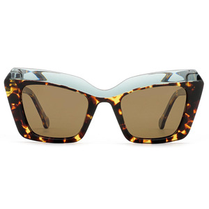 Meilleures ventes de lunettes de soleil acétate jaune demi lunettes de soleil d'été pour femmes - Product Image 1