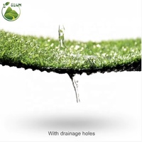 Gazon artificiel à drainage rapide, rouleau de gazon synthétique avec support SBR, tapis pour toit, balcon, cour