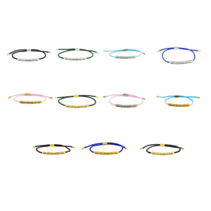Bracelet acier inoxydable gravure personnalisée, corde tressée multicolore réglable, bijou personnalisé unisexe - Product Image 6