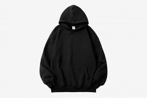 Solid Color Cotton French Terry Oversized <b>Pullover</b> Hoodie <b>Mens</b> Casual Hooded Sweatshirt Autumn Apparel - Product Image 2