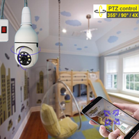 Cámara Inalámbrica Popular LEDEAST B14 1080P con Audio Bidireccional, WiFi Inteligente, Oculta, de Seguridad, PTZ, con Forma de Bombilla, Seguimiento Automático de Movimiento