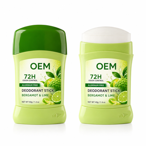 Déodorant corporel en stick 40g Bergamote Citron Vert, contrôle des odeurs 72H, sans aluminium, marque privée, OEM, vente en gros, usine - Product Image 1