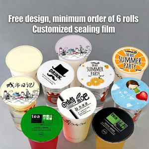 Película de Sellado para Té con Leche, Papel y Plástico de Doble Uso, LOGO Personalizado, Vasos de Papel y Plástico, Tienda de Té con Leche, Calibre 90/95, Comercial - Product Image 1