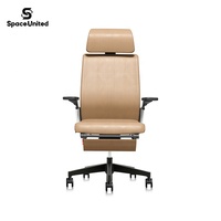 Chaise de bureau exécutive en cuir moderne et confortable SpaceUnited, chaise pivotante réglable, chaise de bureau ergonomique
