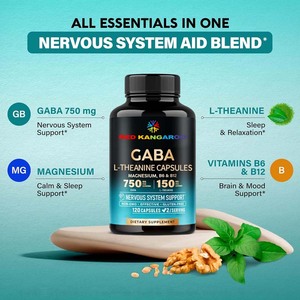 기분 지원을위한 OEM <span class=keywords><strong>GABA</strong></span> 및 L-테아닌 보충 교재 150mg L-테아닌 캡슐 지원 진정 - Product Image 4