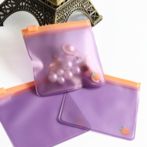 Pochette zippée en plastique transparent avec logo imprimé personnalisé, sacs à bijoux zippés holographiques givrés - Product Image 5