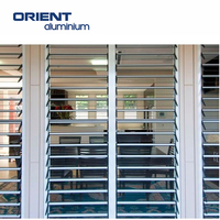 Fenêtre à persiennes en aluminium, cadre en aluminium, verre, volets réglables, fenêtre en aluminium Naco, verre à persiennes