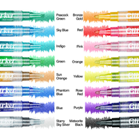 Vente directe d'usine marqueurs à paillettes ensemble de stylos double pointe Double couleur Graffiti marqueurs superposables pour la peinture rupestre bricolage artisanat faisant
