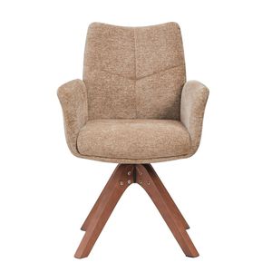 Italian Fabric High Back Executive <b>Armchair</b> Danish Design Modern Swivel Wood Frame Stainless Steel Fixed Armrest French Office - Product Image 6