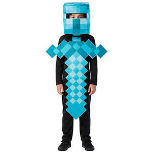 Costume d'épée de diamant Minecraft pour enfants, tenue de cosplay pour garçons, tenue de performance 45 cm, design pixel bleu - Product Image 5
