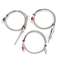 Sensor de Temperatura Tipo K o PT100, Sonda de Acero Inoxidable, Longitud Personalizable OEM/ODM, Apto para Uso Industrial