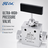 Vanne à aiguille manuelle haute pression 60000 psi pour connexion de tube, en acier inoxydable de type ASTM, disponible en version OEM