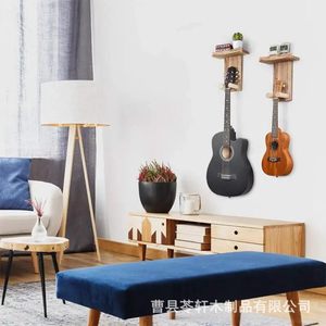 Soporte de pared para guitarra de madera maciza, ganchos de madera para guitarra, para guitarras acústicas y eléctricas, bajos, y ukeleles. - Product Image 1