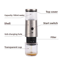 Mesin Kopi Elektrik Stainless Steel Anbolife Factory Mini Kapsul Espresso Kecil Isi Ulang Portabel Pembuat Kopi Perjalanan