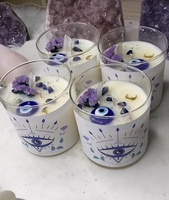 Mauvais œil en vrac décoration d'intérieur mur verre marque privée parfums personnalisés bocal en verre bougie de protection contre le mauvais œil
