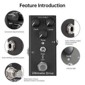 Pedal de guitarra eléctrica mini al por mayor, Overdrive Distortion Stompbox, fuente de alimentación de 9V CC, directo de fábrica - Product Image 5