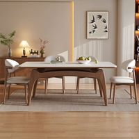 Ensemble de table à manger nordique moderne en bois massif de frêne blanc mat et noyer, écologique, comprenant des chaises de salle à manger, meubles pour la maison