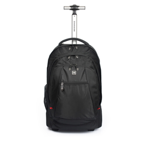 SUISSEWIN <strong>Black</strong> Wheeled <strong>Backpack</strong> Trolley Travel Business <strong>Backpack</strong> Trolley <strong>Man</strong> Bag Laptop <strong>Backpack</strong> with Wheels - Product Image 4