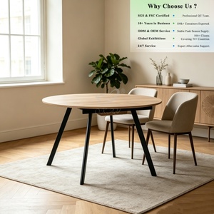 OKAY <strong>Extendable</strong> <strong>Round</strong> <strong>Dining</strong> <strong>Table</strong> Nordic Home Interior Modern Household Space Saving Minimalist Melamine <strong>Dining</strong> <strong>Tables</strong> - Product Image 1