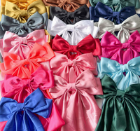 Barrettes personnalisées à nœud papillon en soie à longue queue, grandes barrettes à nœud, pinces à cheveux à nœud uni, barrettes à ressort à nœud noué