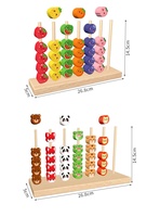 Juego de Columnas de Madera, Juego Educativo Temprano para Niños, Bloques de Apilamiento, Juguetes de Aprendizaje para Niños, Montessori 3 en 1, Juguete de Enhebrado