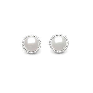 Pendientes de perlas de acero inoxidable 316L con baño de oro PVD, resistentes y sostenibles, para mujer. - Product Image 2