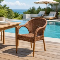 Ensemble de chaises d'extérieur en rotin avec table à thé pour balcon et parc