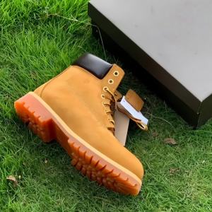 Botas de Trabajo Unisex de Alta Calidad para Exteriores, Botas de Seguridad Amarillas Hechas a Mano para Hombre, Calzado Clásico y Elegante - Product Image 3