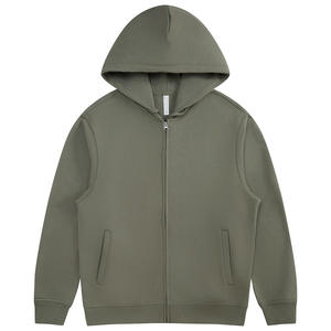 330gsm Drop Shoulder Zip Hoodie Color sólido Oversized Custom Fabric - Product Image 1