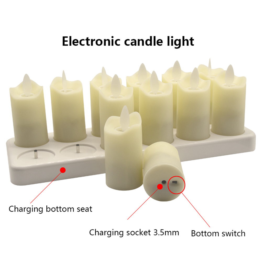 High Quality LED Moving Flame Candle - Rechargeable Flameless Decorative Candle by Shenzhen Goldstar