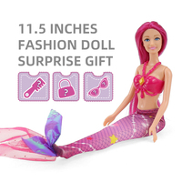 Mode 2024 Poupée sirène de 11,5 pouces Poupée préférée des enfants Jouet Surprise Boîte aveugle Thème sirène avec accessoires de maquillage