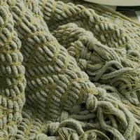 Couverture tricotée légère et respirante en acrylique solide, personnalisée, avec pompons, pour canapé adulte, idéale pour les voyages – Vente en gros