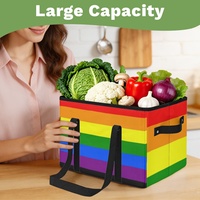 Panier de courses pliable personnalisé « Victory Over Pride », inspiré de l'arc-en-ciel gay, réutilisable pour cadeaux souvenirs et achats en gros en supermarché
