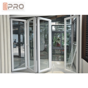 Portes françaises extérieures <span class=keywords><strong>en</strong></span> aluminium à double vitrage insonorisées pour la maison, modèles de portes d'entrée, portes pliantes à double vitrage trempé - Product Image 6