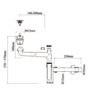 WaiiHO 027 Sistema de Drenaje Rectangular para Fregadero de Cocina, Acero Inoxidable 304 con Patrón Cuadrado de PP para Uso en Suelo - Product Image 4