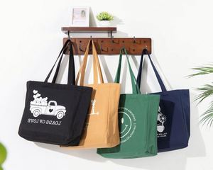 Custom <b>Printed</b> Eco Recycled Shopping Bag Colored Cotton Canvas Tote Bag With Logo - Product Image 5