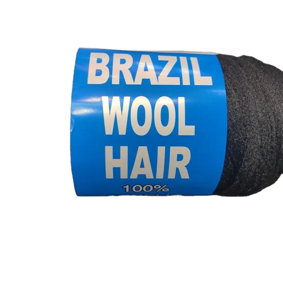 Penjualan langsung Wig rambut wol Brasil 70g hitam kepang 100% benang poliester untuk ekspor perdagangan luar negeri Afrika