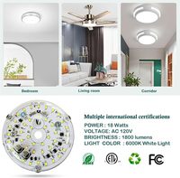 Plaque PCB LED Dimmable Haute IRC Ra90 100mm 18W 120V Sans Scintillement, Remplacement de Luminaire Circulaire pour Ventilateurs de Plafond Américains