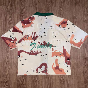 カスタム刺繍ロゴボタンメンズポロシャツカット縫いわずかにトリミングフィットキューバ襟付きシャツボックスワークシャツ男性用 - Product Image 6