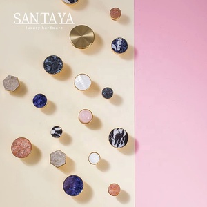 Santaya Brushed Brass Handles Kitchen Cabinet Pulls Bedroom Wardrobe Drawer <strong>Knobs</strong> Furniture Crystal Handle - Product Image 2