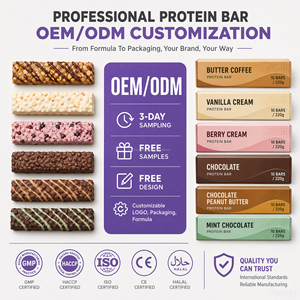 Barres protéinées personnalisées, nutrition sportive, barre protéinée au collagène et au <span class=keywords><strong>whey</strong></span>, complément alimentaire à base de plantes, vente en gros, barre protéinée sans sucre, usine halal - Product Image 1