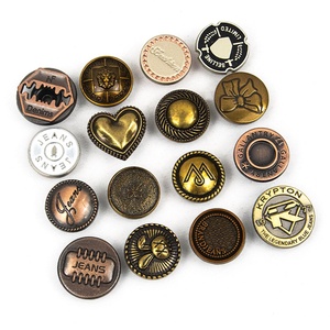 Vintage Metal <b>Jeans</b> <b>Buttons</b> Round Embossed Logo Nickel-Free Denim Fasteners for Clothing - Product Image 3