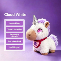 Robot en peluche intelligent Tuya pour enfants, licorne parlante, jouet éducatif, enseignement de l'anglais, compagnon émotionnel, écran LCD, Wi-Fi activé