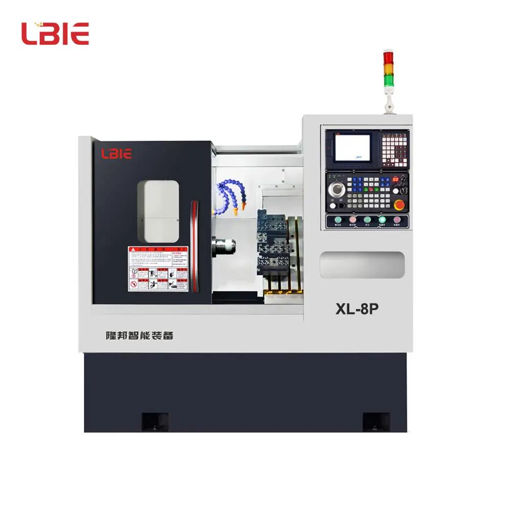LBIE אוטומטי מלא CNC מכונת מרכז חרטה XL-8P מתכת מיטת סלטה מחרטת צריח מיני