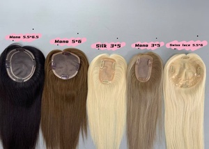 Mono Topper couleur or, cheveux humains vierges, Topper noué à la main pour femmes - Product Image 6