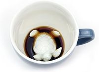 Tasse en céramique Animal de tortue caché à l'intérieur tasse à café pour les amateurs d'océan et de café et de thé cadeau d'anniversaire de vacances et de pendaison de crémaillère