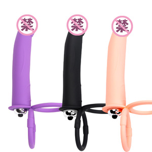 Cross-border male double-insertion vibrating ring double bullet 10 frequency locking ring artificial penis adult product - Product Image 1