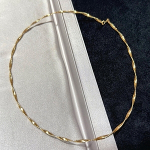 อาซูโอ ไฟน์ จิวเวลรี่ ของแท้ 18K โซลิดเยลโลว์โกลด์ไม่มีหินเทียม สร้อยคอโซ่ ของขวัญสำหรับผู้หญิง งานเลี้ยงวันเกิด AU750 - Product Image 2