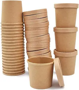 Grosir OEM ODM dapat disesuaikan Biodegradable sekali pakai kertas wadah makanan: es krim cangkir kopi mangkuk Salad cangkir kertas