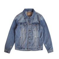Veste en jean bleu vintage de haute qualité 2025 avec logo personnalisé, 100% coton, coupe-vent pour homme, vente en gros OEM, toile